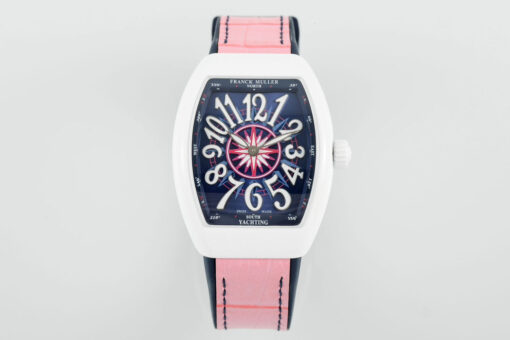 Franck Muller V32 Women's Yachting 1:1 Best Edition ABF Factory Pink Rubber Strap