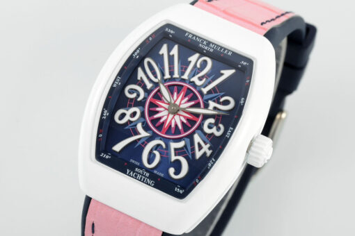 Franck Muller V32 Women's Yachting 1:1 Best Edition ABF Factory Pink Rubber Strap - Image 9