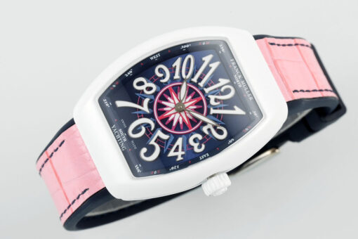 Franck Muller V32 Women's Yachting 1:1 Best Edition ABF Factory Pink Rubber Strap - Image 8