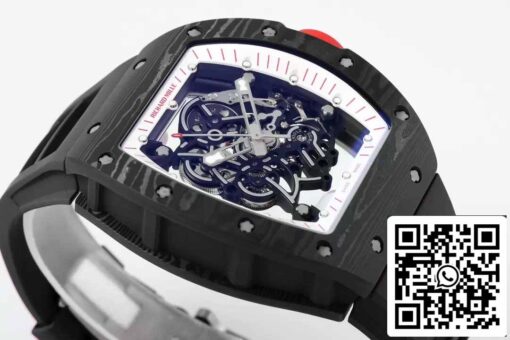 RICHARD MILLE  RM055  ZF 2024 1:1 Best Edition Carbon Fiber Case Red Knob Black Strap - Image 5