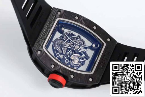 RICHARD MILLE  RM055  ZF 2024 1:1 Best Edition Carbon Fiber Case Red Knob Black Strap - Image 3