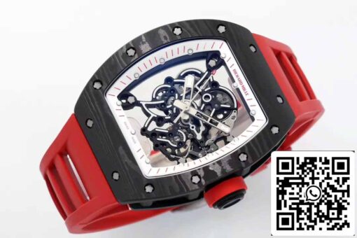 RICHARD MILLE  RM055  ZF 2024 1:1 Best Edition Carbon Fiber Case Red Strap and Knob - Image 8