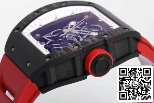 RICHARD MILLE  RM055  ZF 2024 1:1 Best Edition Carbon Fiber Case Red Strap and Knob - Image 4