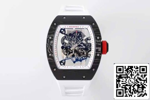 RICHARD MILLE  RM055  ZF 2024 1:1 Best Edition Carbon Fiber Case Red Knob White Strap