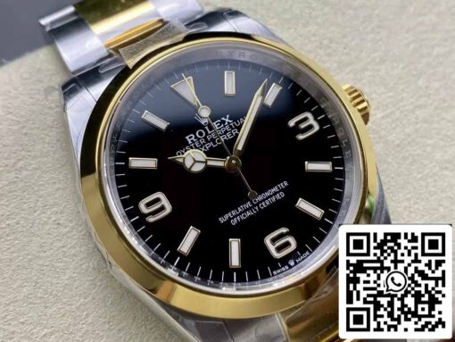 Rolex Explorer M124273-0001 36MM 1:1 Best Edition VS Factory Black Dial Steel and Gold - Image 2