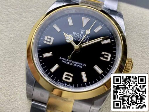 Rolex Explorer M124273-0001 36MM 1:1 Best Edition VS Factory Black Dial Steel and Gold - Image 3