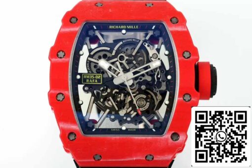 Richard Mille RM035-02 NTPT Carbon 1:1 Best Edition ZF Factory Red Demon Version Black Strap - Image 2