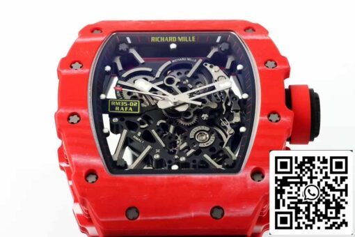 Richard Mille RM035-02 NTPT Carbon 1:1 Best Edition ZF Factory Red Demon Version Black Strap - Image 3