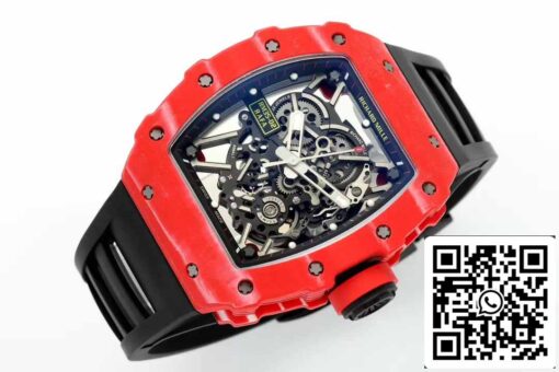 Richard Mille RM035-02 NTPT Carbon 1:1 Best Edition ZF Factory Red Demon Version Black Strap - Image 4