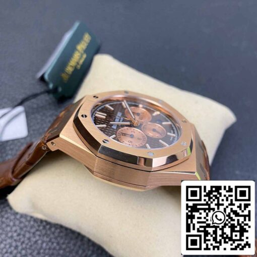 Audemars Piguet Royal Oak 26331  1:1 Best Edition OM Factory Brown Leather Strap Rose Gold - Image 8