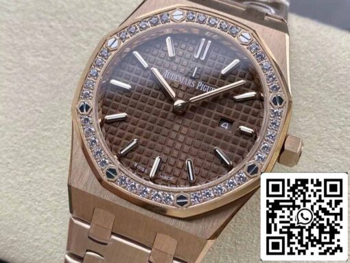 Audemars Piguet 67651 Quartz 33mm 1:1 Best Edition ZF Factory Brown Dial Rose Gold - Image 3