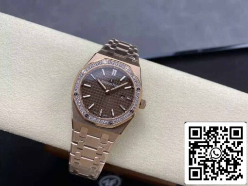 Audemars Piguet 67651 Quartz 33mm 1:1 Best Edition ZF Factory Brown Dial Rose Gold - Image 4