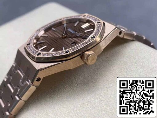 Audemars Piguet 67651 Quartz 33mm 1:1 Best Edition ZF Factory Brown Dial Rose Gold - Image 6