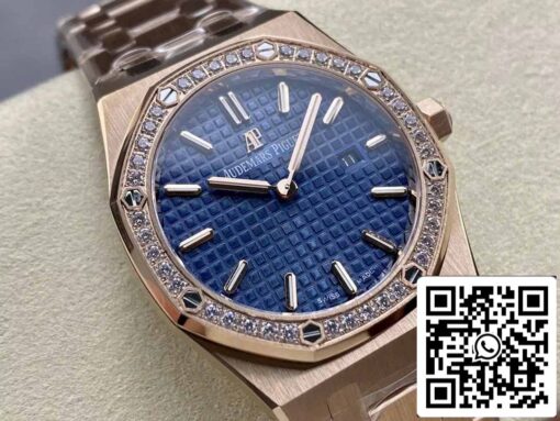 Audemars Piguet 67651 Quartz 33mm 1:1 Best Edition ZF Factory Blue Dial Rose Gold - Image 9