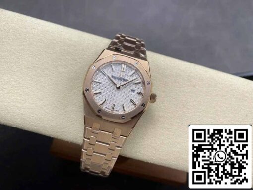 Audemars Piguet 67651 Quartz 33mm 1:1 Best Edition ZF Factory White Dial Rose Gold - Image 8