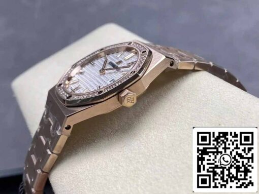 Audemars Piguet 67651 Quartz 33mm 1:1 Best Edition ZF Factory White Dial Rose Gold Diamond - Imagen 4