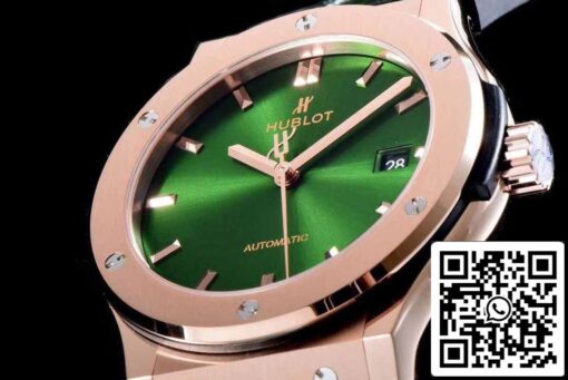 Hublot Classic Fusion 542.OX.8980.LR 1:1 Best Edition JJ Factory Green Dial Rose Gold - Image 7