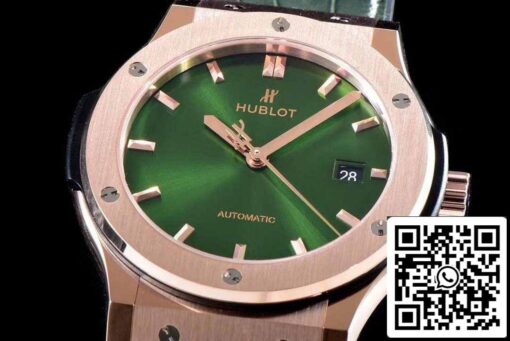 Hublot Classic Fusion 542.OX.8980.LR 1:1 Best Edition JJ Factory Green Dial Rose Gold - Image 3