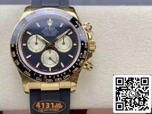 Rolex Cosmograph Daytona m126518 1:1 Best Edition QF Factory 4131 Movement Black Dial and Yellow Gold