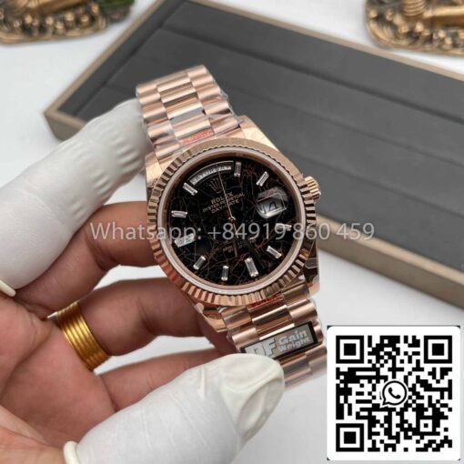 Rolex Everose Gold Day Date 40 228235-0045 1:1 Best Edition QF Factory Eisenkiesel Dial - Image 6