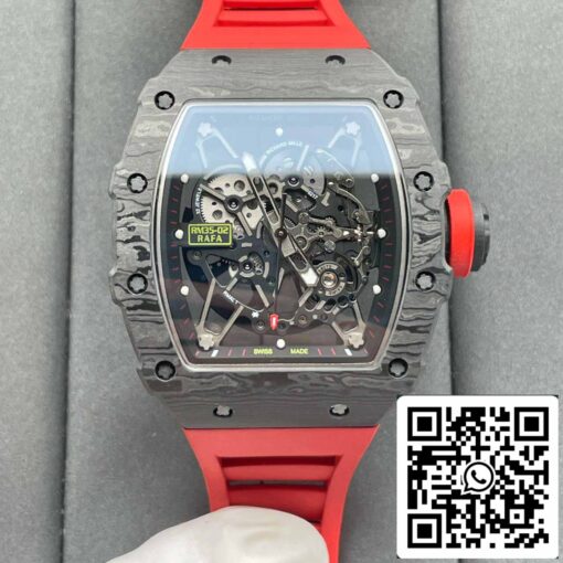 Richard Mille RM035-02 1:1 Best Edition T+ Factory NTPT Carbon Case Red Strap V4