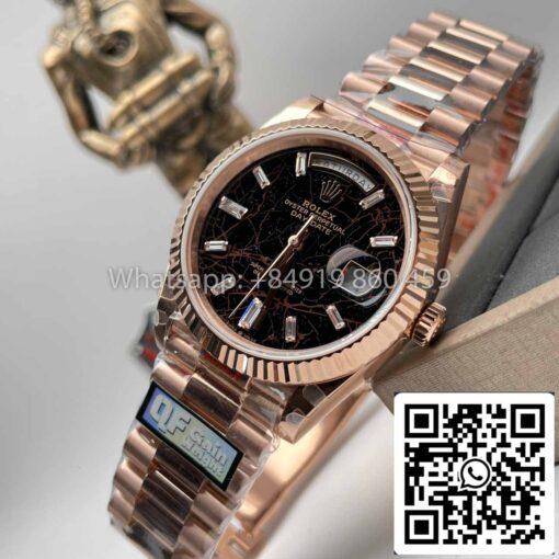 Rolex Everose Gold Day Date 40 228235-0045 1:1 Best Edition QF Factory Eisenkiesel Dial - Image 4