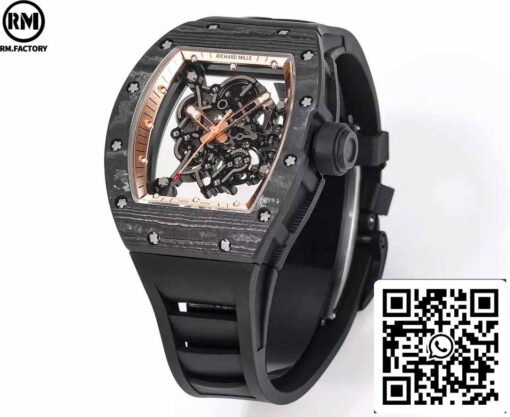 RICHARD MILLE  RM055  Carbon Fiber Case 1:1 Best Edition RM Factory newest 2024 Rose Gold Dial - Image 4