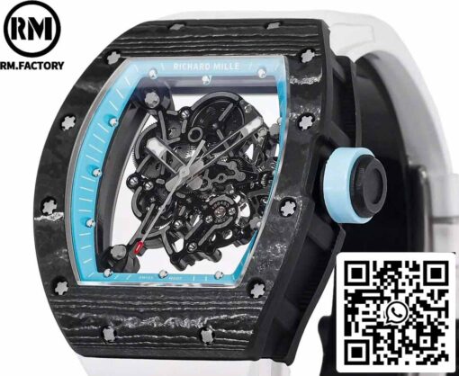 RICHARD MILLE  RM055  Carbon Fiber Case 1:1 Best Edition RM Factory newest 2024 Blue Dial - Image 3