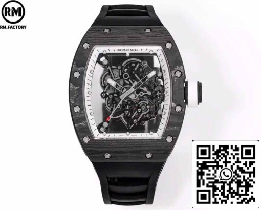 RICHARD MILLE  RM055  Carbon Fiber Case 1:1 Best Edition RM Factory newest 2024 White Dial - Image 9