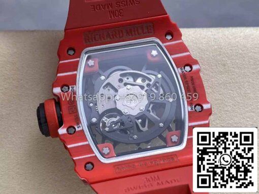 Richard Mille RM035-02 1:1 Best Clone R7 Factory Red  Carbon Case Red Strap - Image 5