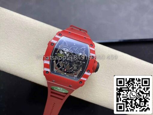 Richard Mille RM035-02 1:1 Best Clone R7 Factory Red  Carbon Case Red Strap - Image 8