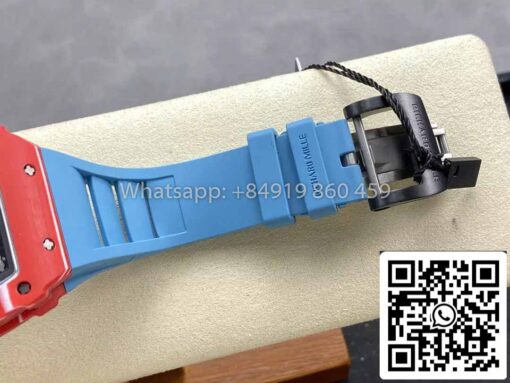 Richard Mille RM035-02 1:1 Best Clone R7 Factory Red Carbon Case Blue Strap - Image 4