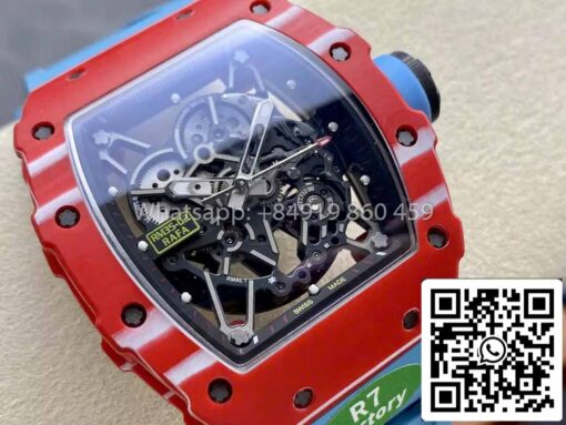 Richard Mille RM035-02 1:1 Best Clone R7 Factory Red Carbon Case Blue Strap - Image 8