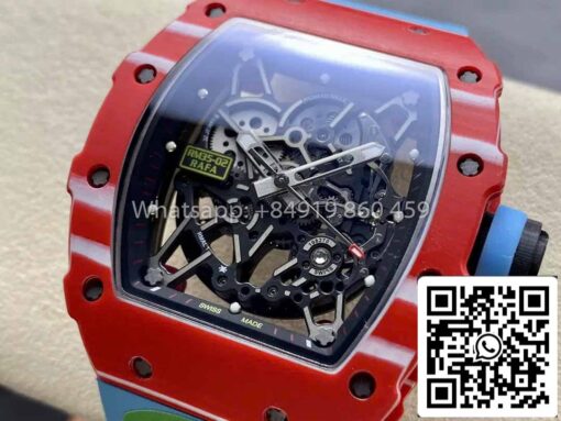 Richard Mille RM035-02 1:1 Best Clone R7 Factory Red Carbon Case Blue Strap - Image 2