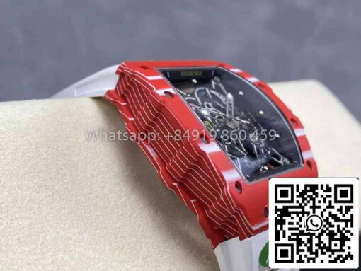 Richard Mille RM035-02 1:1 Best Clone R7 Factory Red Carbon Case White Strap - Image 6