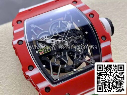 Richard Mille RM035-02 1:1 Best Clone R7 Factory Red Carbon Case White Strap - Image 9