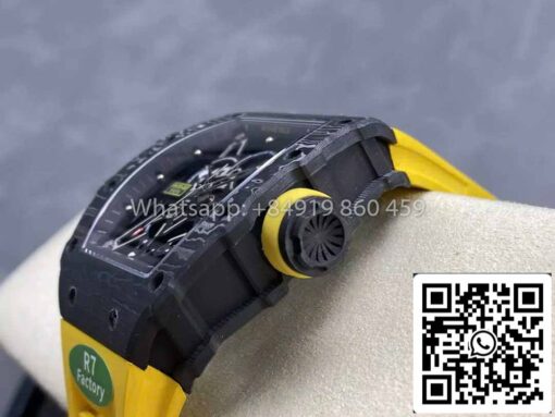 Richard Mille RM035-02 1:1 Best Clone R7 Factory NTPT Carbon Case Yellow Strap - Image 5