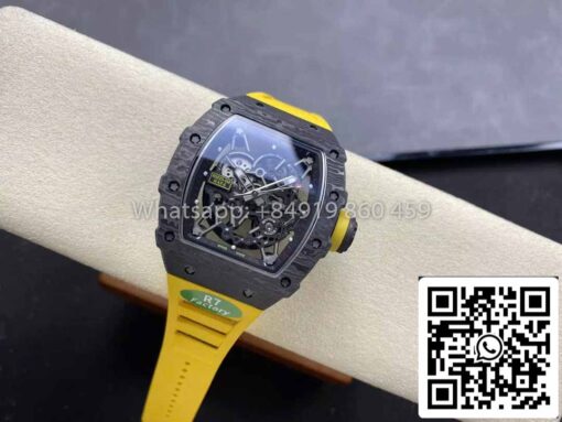 Richard Mille RM035-02 1:1 Best Clone R7 Factory NTPT Carbon Case Yellow Strap - Image 7