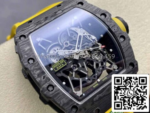 Richard Mille RM035-02 1:1 Best Clone R7 Factory NTPT Carbon Case Yellow Strap - Image 9