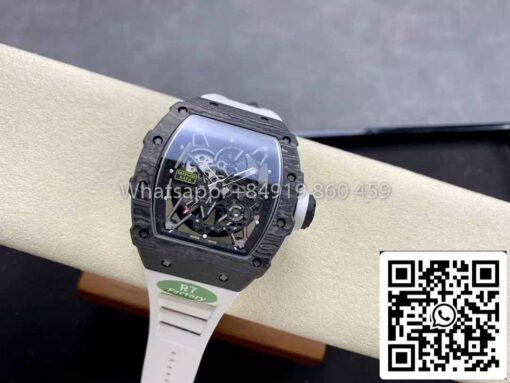 Richard Mille RM035-02 1:1 Best Clone R7 Factory NTPT Carbon Case White Strap - Image 7