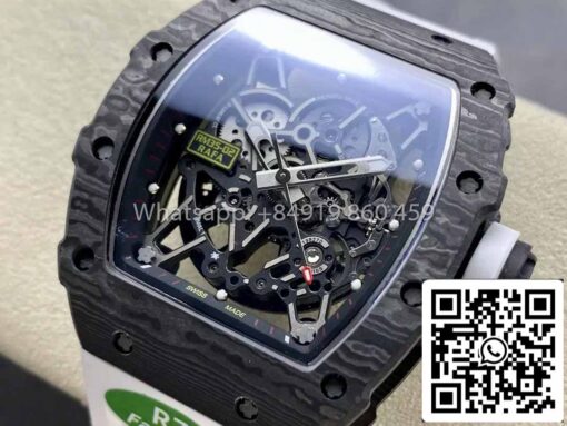 Richard Mille RM035-02 1:1 Best Clone R7 Factory NTPT Carbon Case White Strap - Image 8