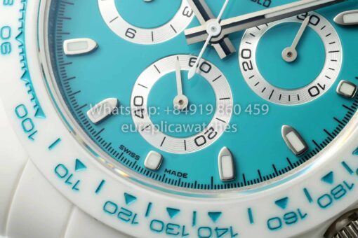 AET REMOULD Custom Rolex Daytona White Ceramic case Blue Dial 1:1 Best Clone N6F Factory - Image 7