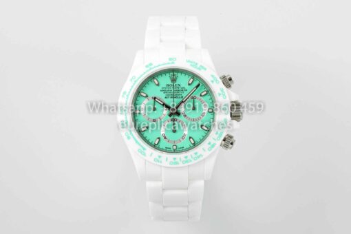 AET REMOULD Custom Rolex Daytona White Ceramic case Tiffany Dial 1:1 Best Clone N6F Factory