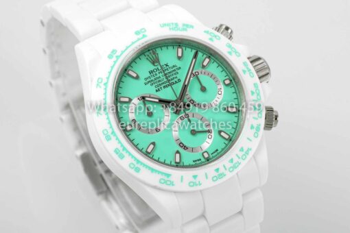 AET REMOULD Custom Rolex Daytona White Ceramic case Tiffany Dial 1:1 Best Clone N6F Factory - Image 2