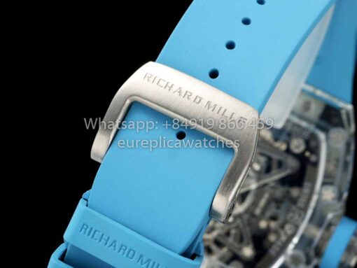 Richard Mille RM 56-02 Tourbillon 1:1 Best Clone RM Factory Blue Dial and Blue Strap Saphire Case - Image 5