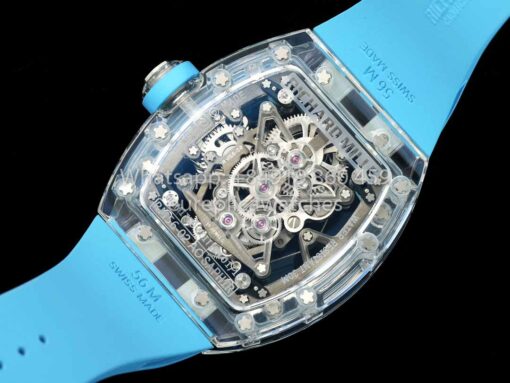 Richard Mille RM 56-02 Tourbillon 1:1 Best Clone RM Factory Blue Dial and Blue Strap Saphire Case - Image 2