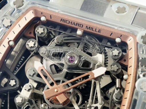 Richard Mille RM 56-02 Tourbillon 1:1 Best Clone RM Factory Rose Gold Dial Saphire Case - Image 7