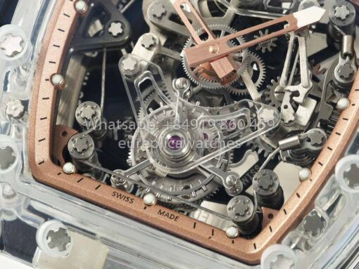 Richard Mille RM 56-02 Tourbillon 1:1 Best Clone RM Factory Rose Gold Dial Saphire Case - Image 6