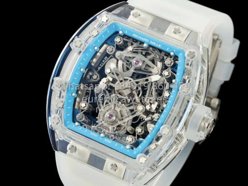 Richard Mille RM 56-02 Tourbillon 1:1 Best Clone RM Factory Transparent case Blue Dial - Image 8