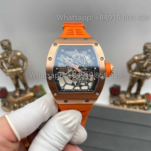 Richard Mille RM035 Toro Americas Edition Rose gold and Orange Strap 1:1 Best Clone Sonic Factory